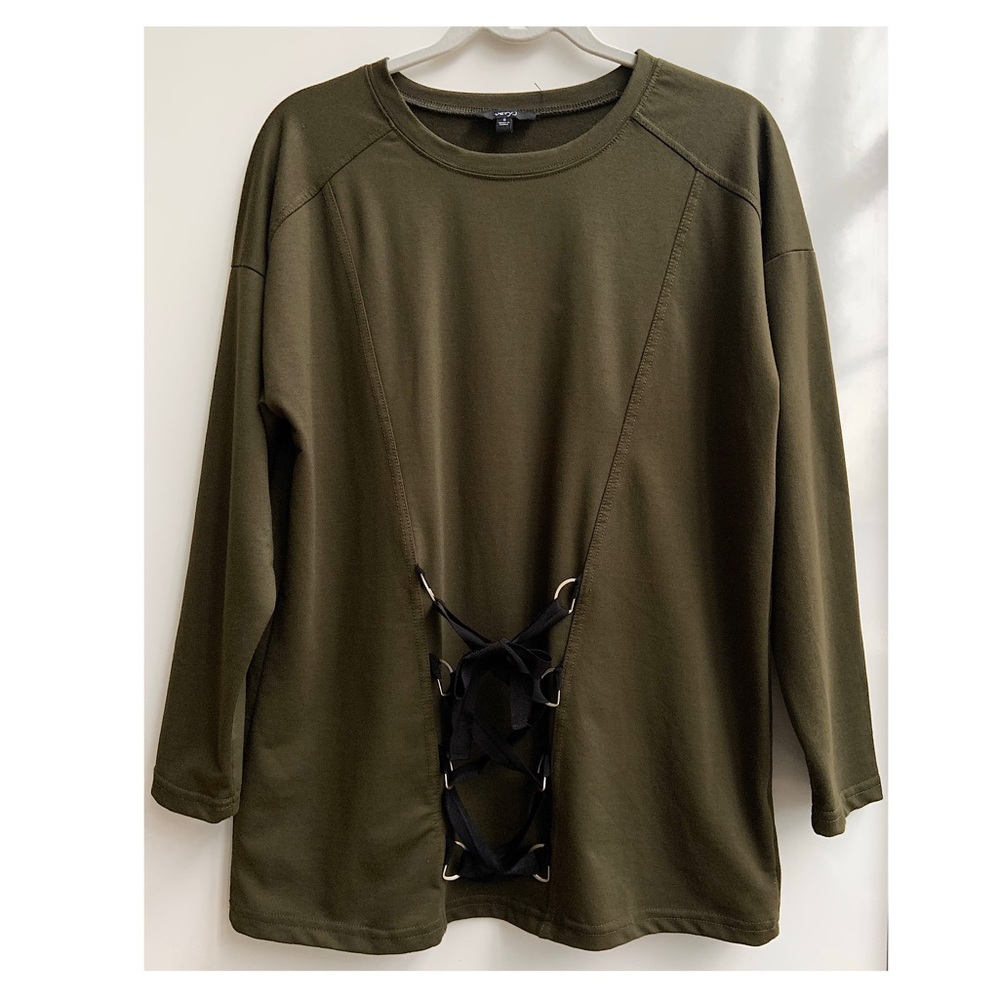 Very J Green Corset Tie Top S